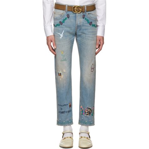 gucci writing jeans|gucci tapered jeans.